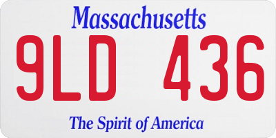 MA license plate 9LD436