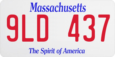 MA license plate 9LD437