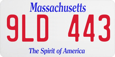MA license plate 9LD443