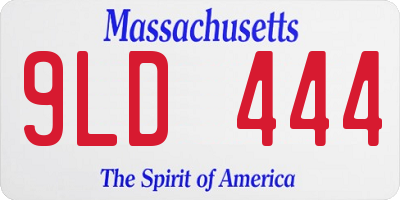 MA license plate 9LD444