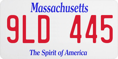 MA license plate 9LD445