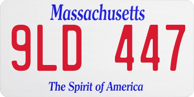 MA license plate 9LD447