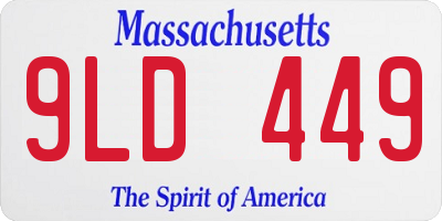 MA license plate 9LD449