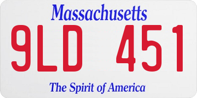 MA license plate 9LD451
