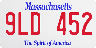 MA license plate 9LD452