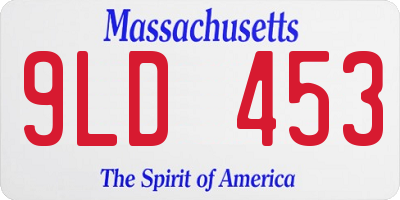 MA license plate 9LD453