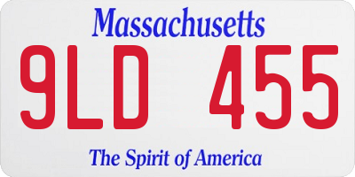 MA license plate 9LD455