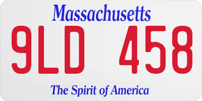 MA license plate 9LD458