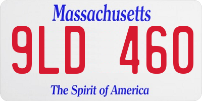 MA license plate 9LD460