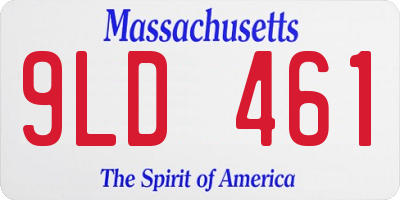 MA license plate 9LD461