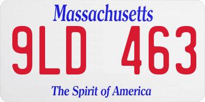 MA license plate 9LD463