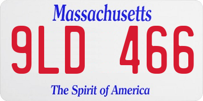 MA license plate 9LD466