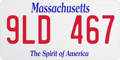 MA license plate 9LD467