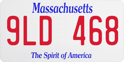 MA license plate 9LD468