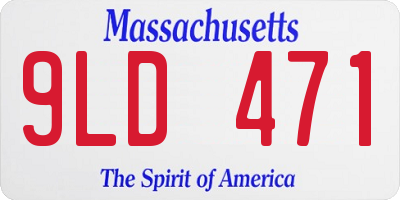 MA license plate 9LD471