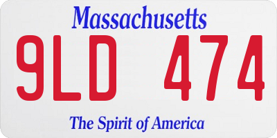 MA license plate 9LD474