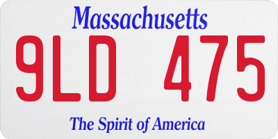 MA license plate 9LD475