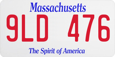 MA license plate 9LD476