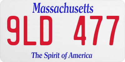 MA license plate 9LD477