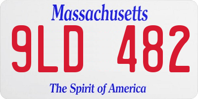 MA license plate 9LD482