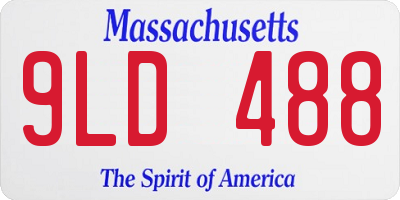 MA license plate 9LD488