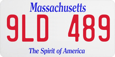MA license plate 9LD489