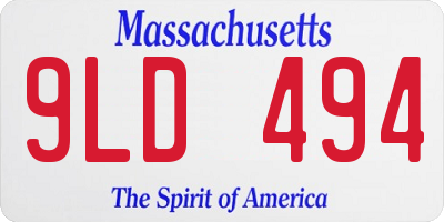 MA license plate 9LD494