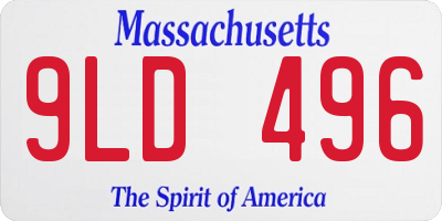 MA license plate 9LD496