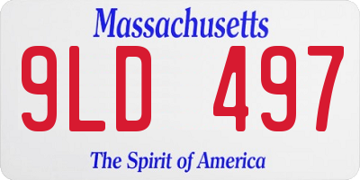 MA license plate 9LD497