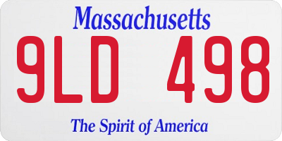 MA license plate 9LD498