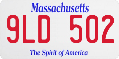 MA license plate 9LD502