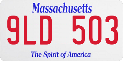 MA license plate 9LD503