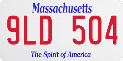 MA license plate 9LD504