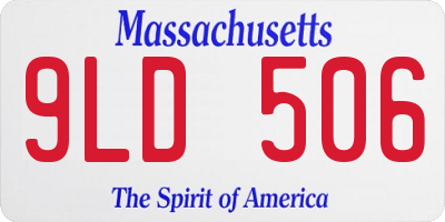MA license plate 9LD506