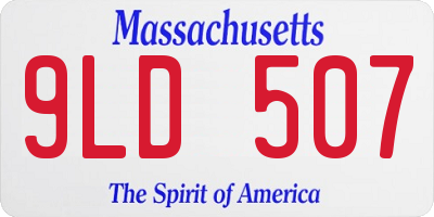 MA license plate 9LD507