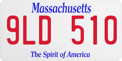 MA license plate 9LD510
