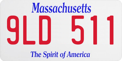 MA license plate 9LD511