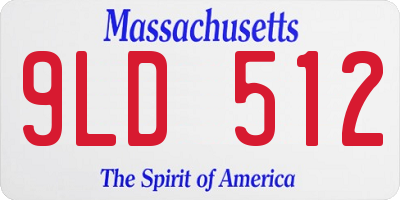 MA license plate 9LD512