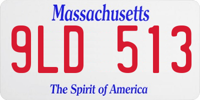 MA license plate 9LD513