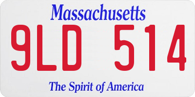 MA license plate 9LD514