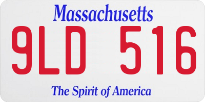 MA license plate 9LD516