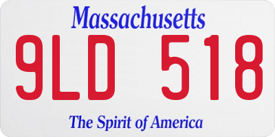 MA license plate 9LD518