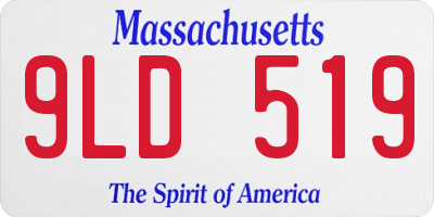 MA license plate 9LD519