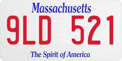 MA license plate 9LD521