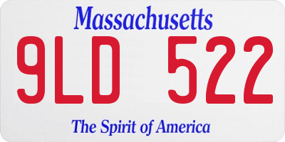 MA license plate 9LD522
