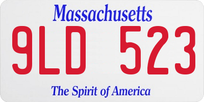 MA license plate 9LD523
