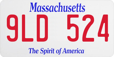 MA license plate 9LD524