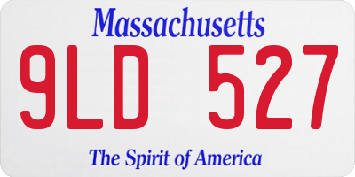 MA license plate 9LD527