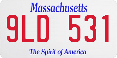 MA license plate 9LD531