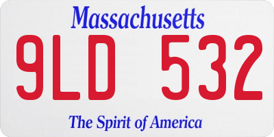MA license plate 9LD532